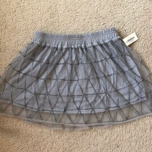 Silver beaded mini skirt
